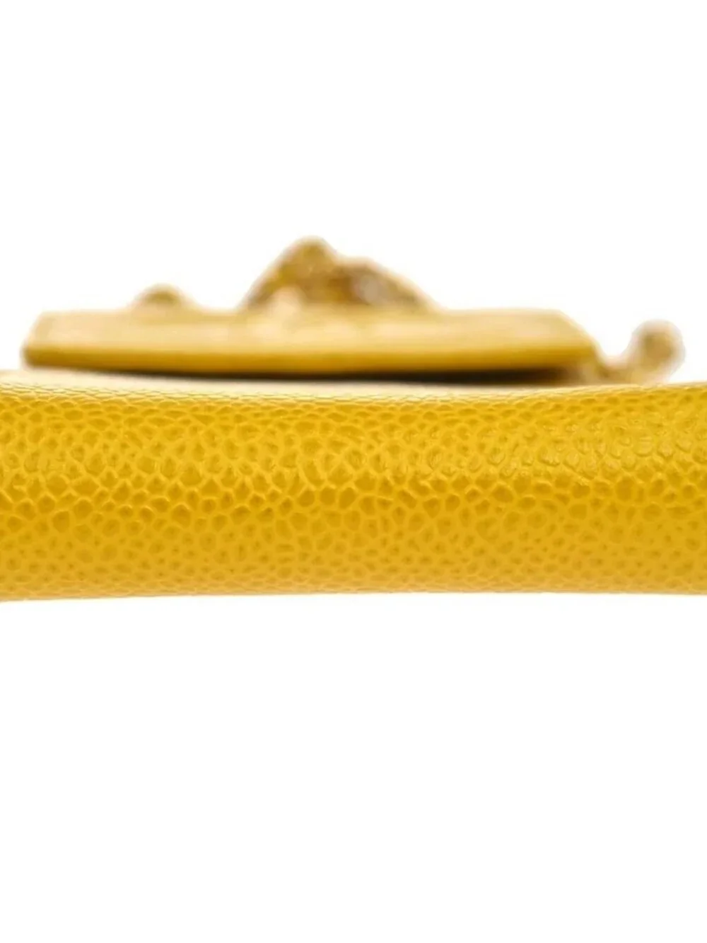 Chanel Yellow Calfskin Chain Shoulder Bag Pochette Phone Case